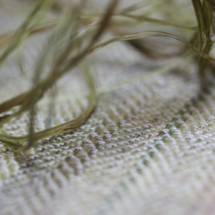 カラムシの繊維と織